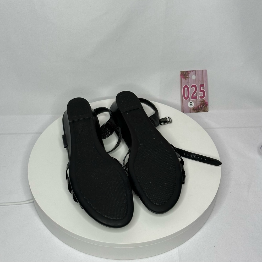 NW/OT SAS Tripad Comfort Strippy Black Patent Sandal Size 9.5 Slim - Picture 13 of 16
